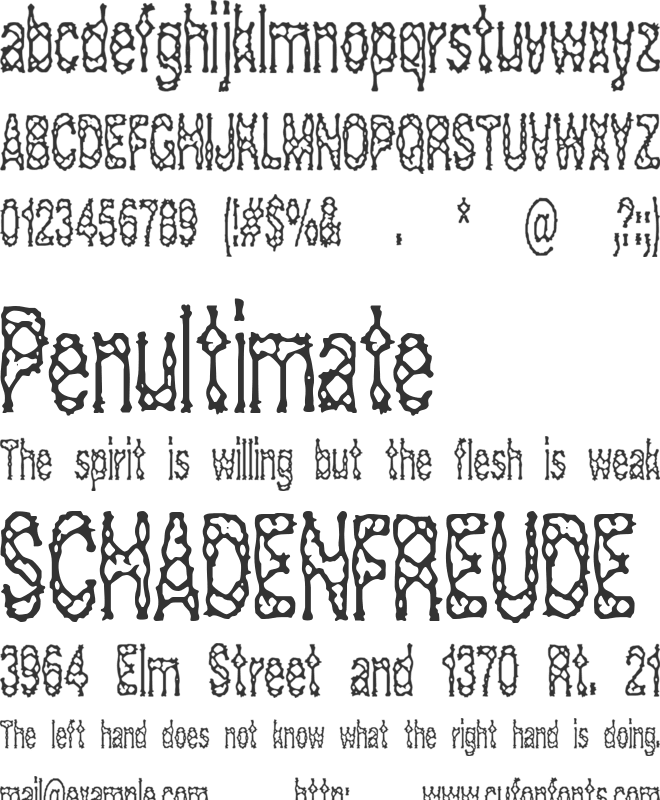 Acid Reflux (BRK) font preview