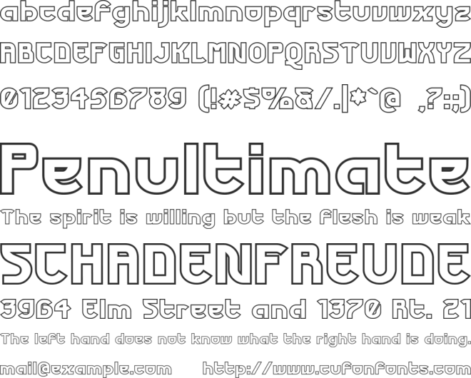 Futurex Phat Outline font preview