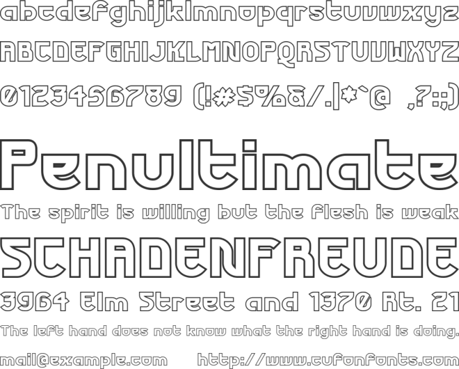 Futurex Phat Outline font preview