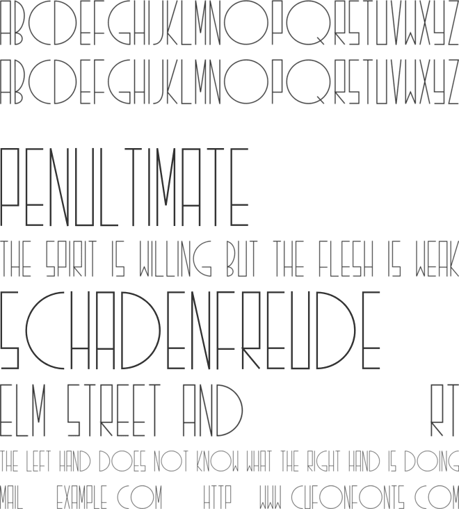 Existence font preview