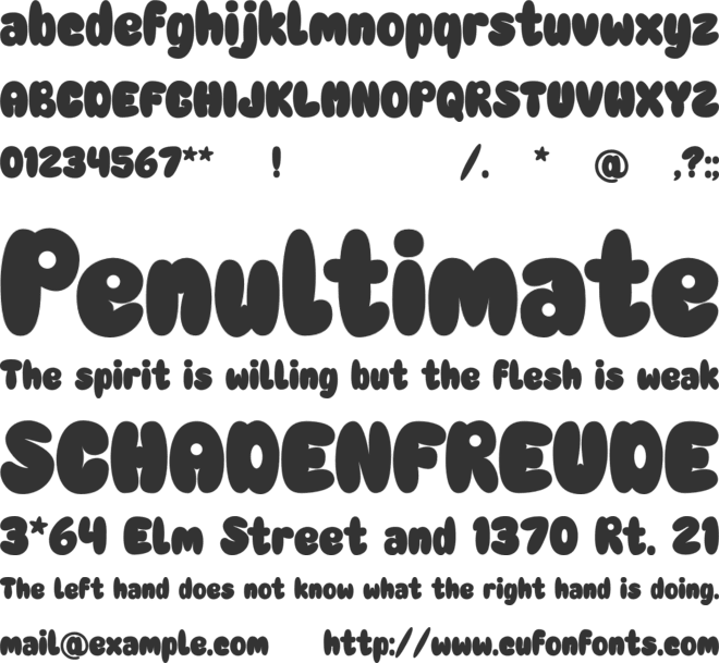 Rainball font preview