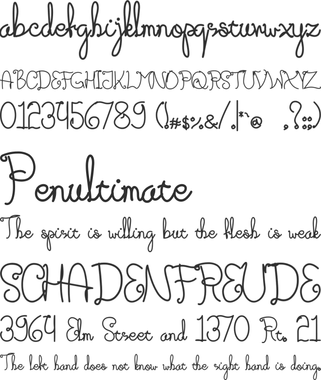 Adipilia font preview