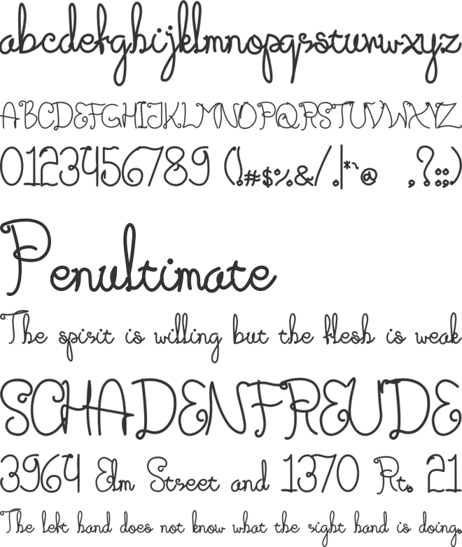 Adipilia font preview
