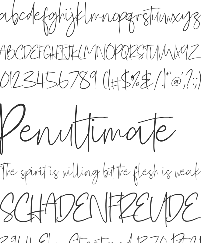 Pattheda font preview