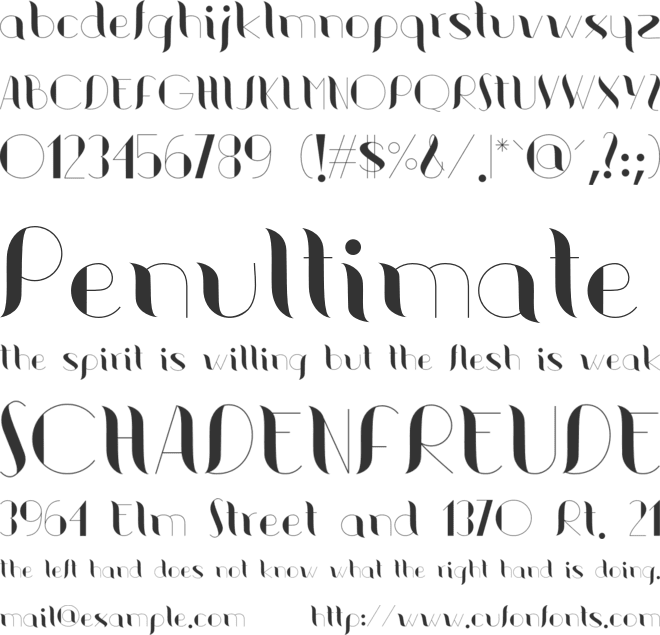 Valerie font preview