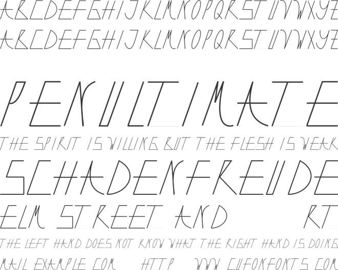 Romantica font preview