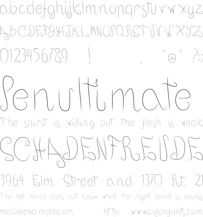 Positive thinking font preview