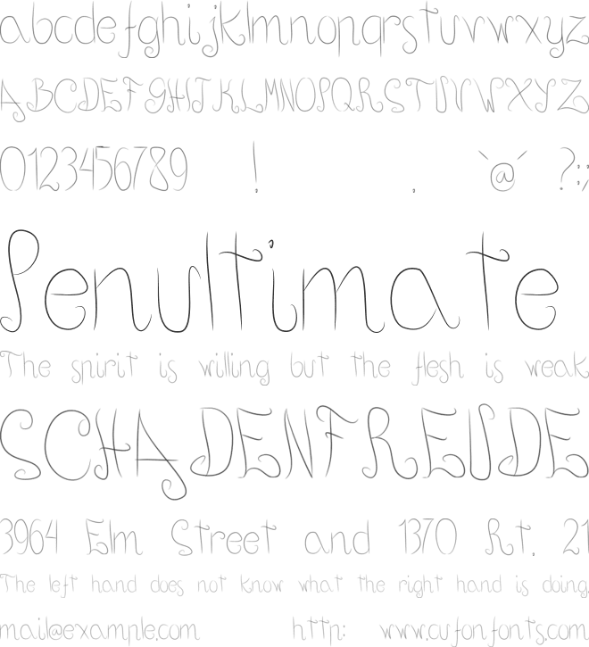 Positive thinking font preview