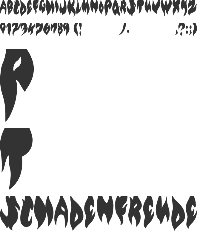 Flame on Black font preview