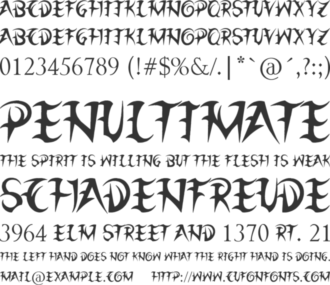 League of Ages font preview