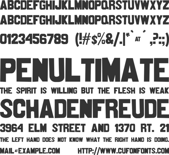 Nittenaattifire font preview