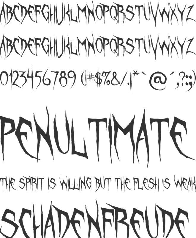 Unquiet Spirits font preview