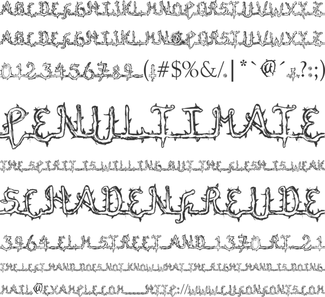 La Rosa Muerta font preview