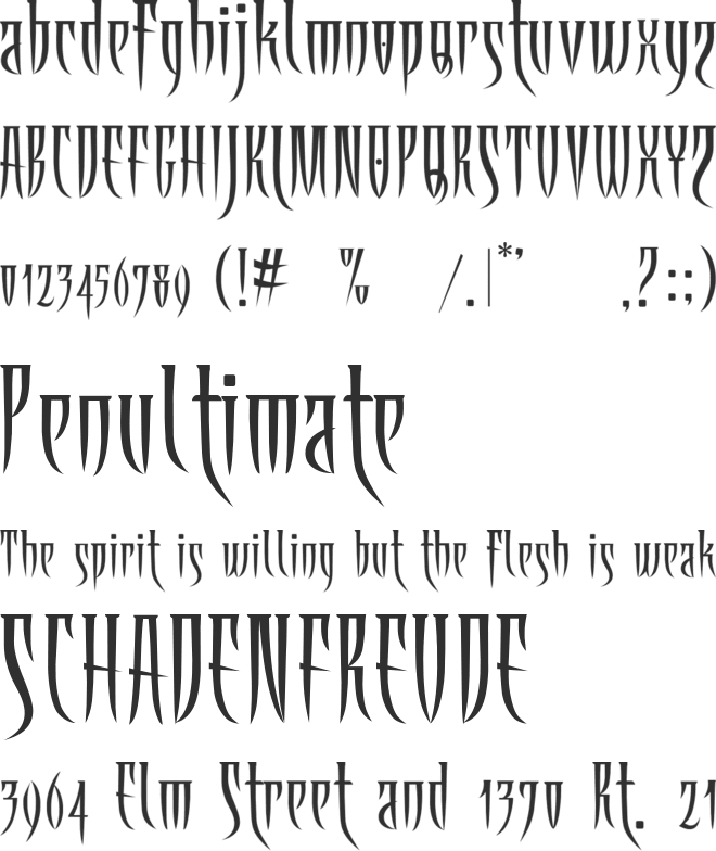 Ab Fangs font preview