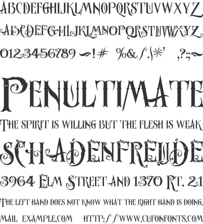 Ornatique font preview