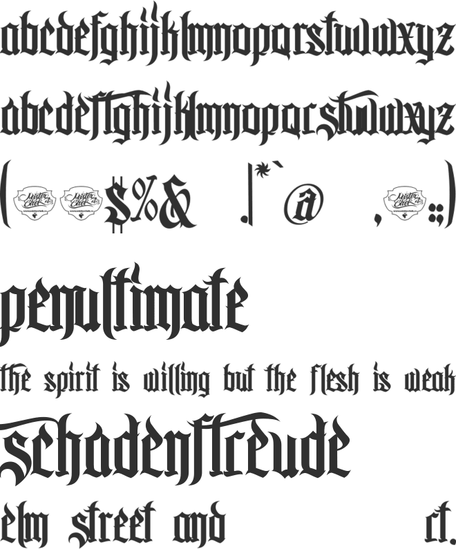 MCF bad manners font preview