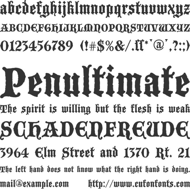 Blackwood Castle font preview