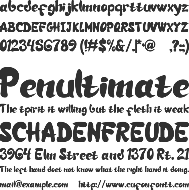 Si Brot! font preview