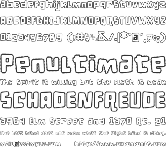 d puntillas A Lace font preview