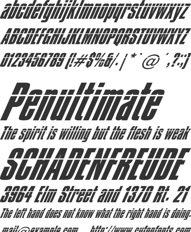 Impossible font preview