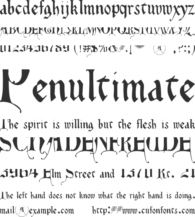 East Anglia font preview