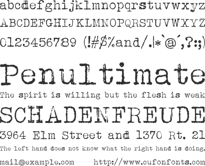 Albertsthal Typewriter font preview