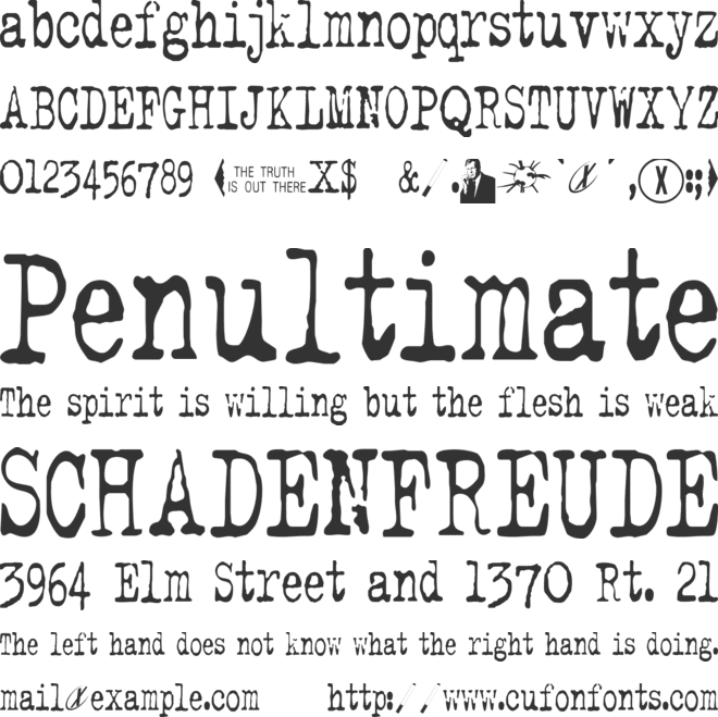 The X-Files font preview