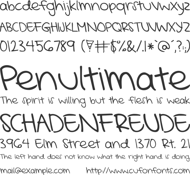 KG Mercy in the Morning font preview