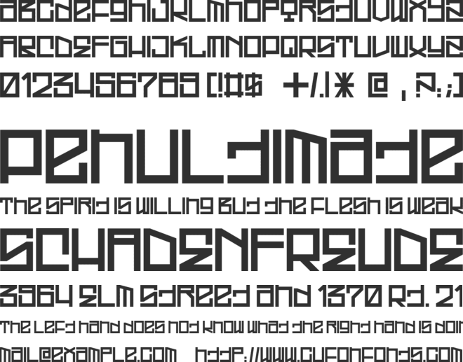 Westrider2057:FreehandProfit font preview