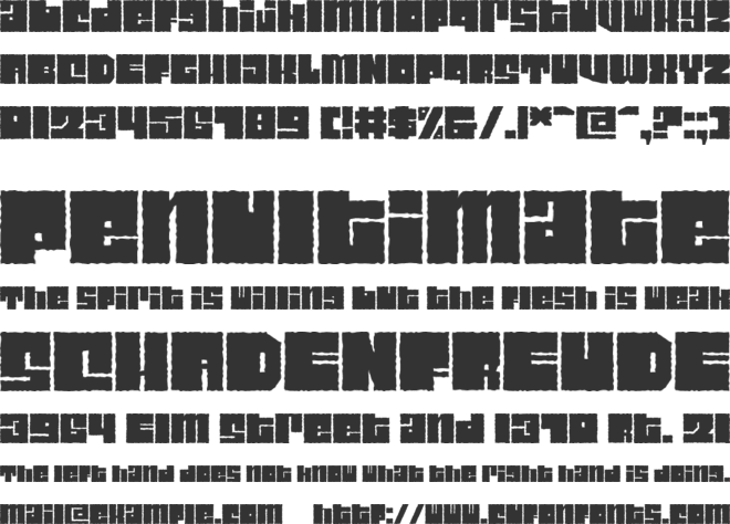 Characteristic font preview