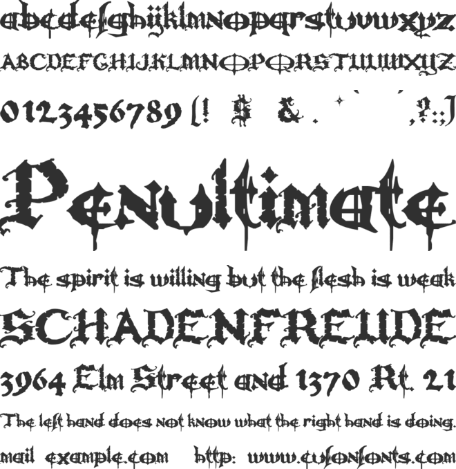 ozzy II font preview