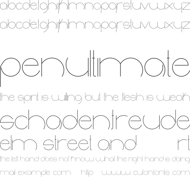 radiance font preview