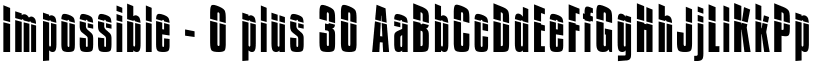 Impossible - 0 plus 30 font