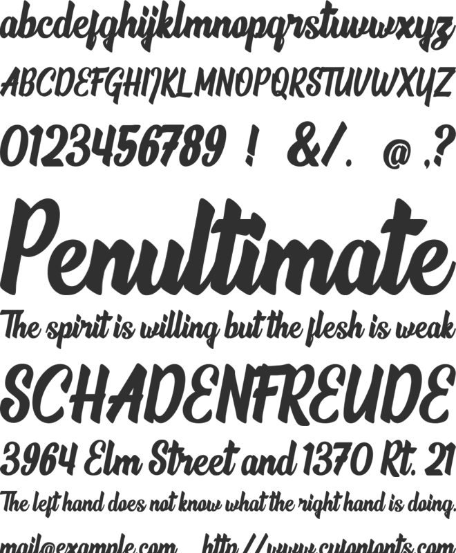 Phamelo font preview