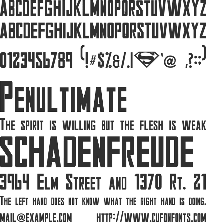 Smallville font preview