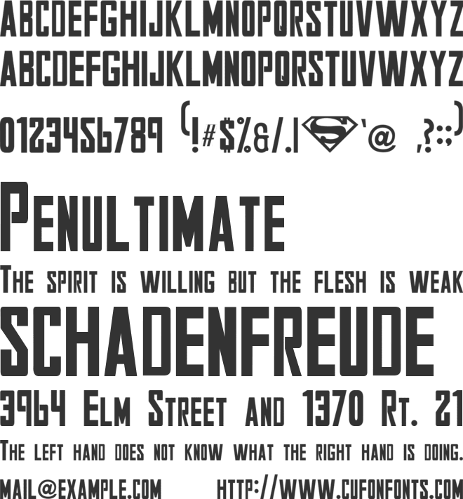 Smallville font preview