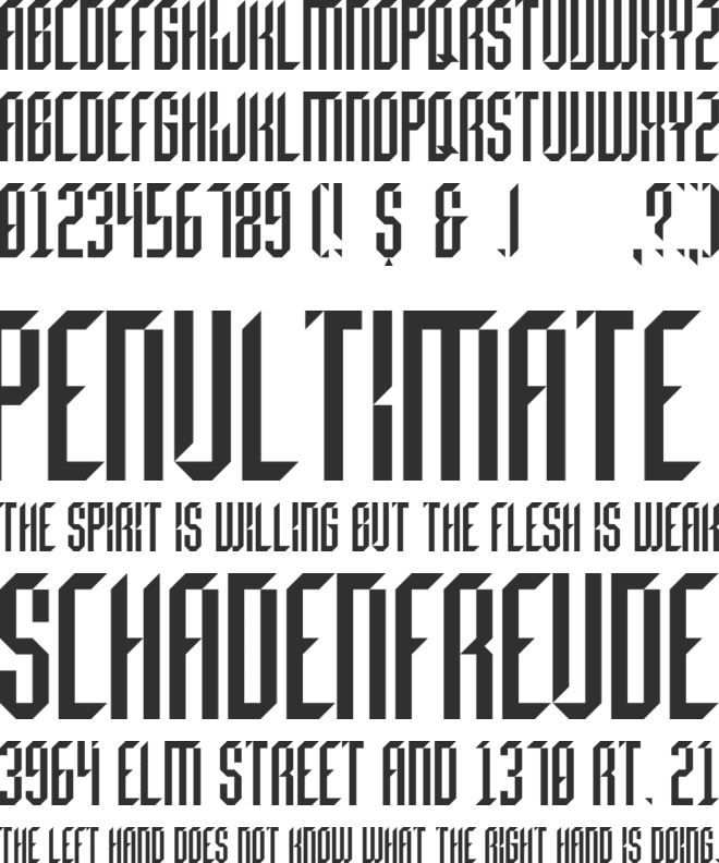 Beheaded font preview
