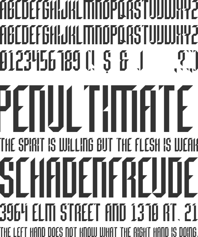 Beheaded font preview