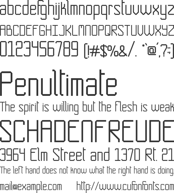 No Corners font preview