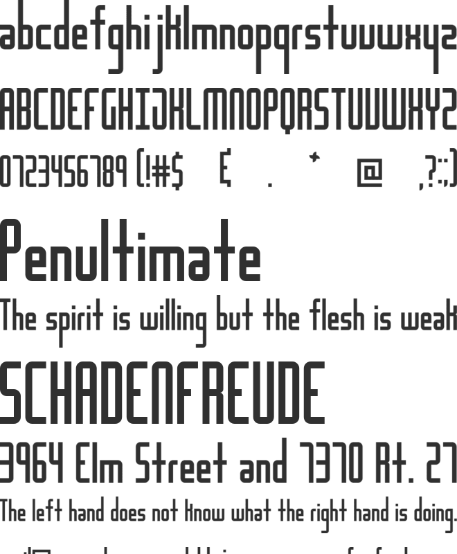 The Distance font preview