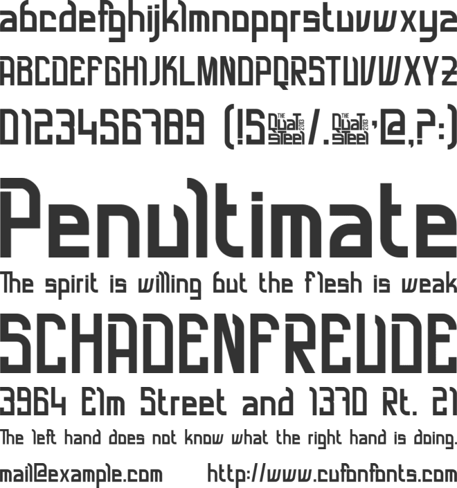 QuatSteel font preview