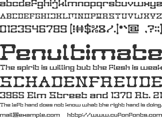 POST ROCK font preview