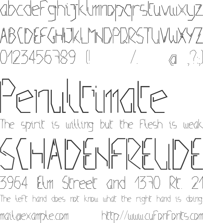 Positive font preview
