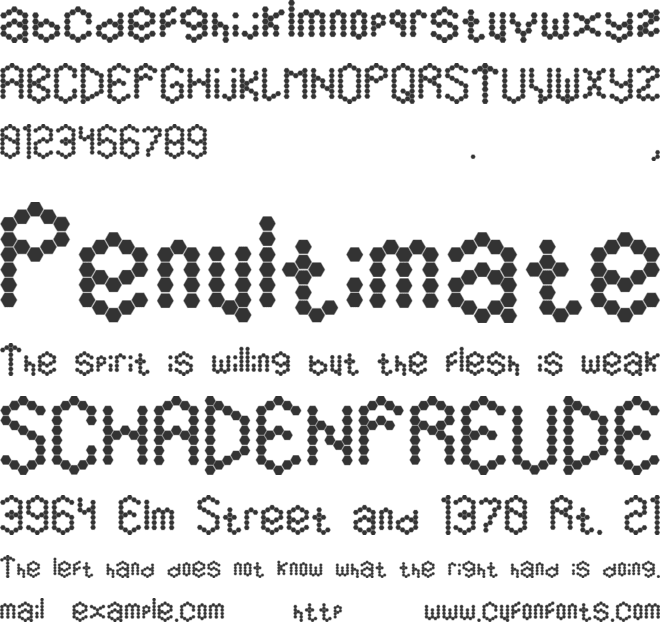 Hexamatter font preview