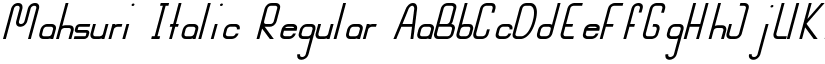 Mahsuri Italic Regular font