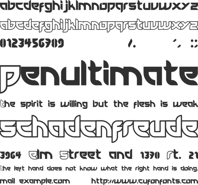tianrod font preview