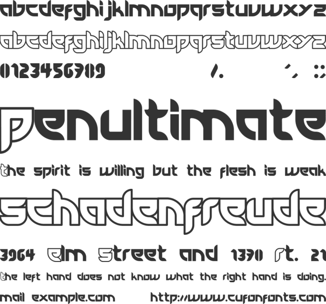tianrod font preview