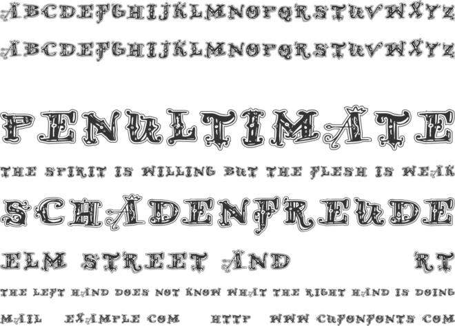 D Old Modern font preview