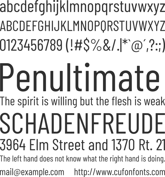 Barlow Condensed font preview