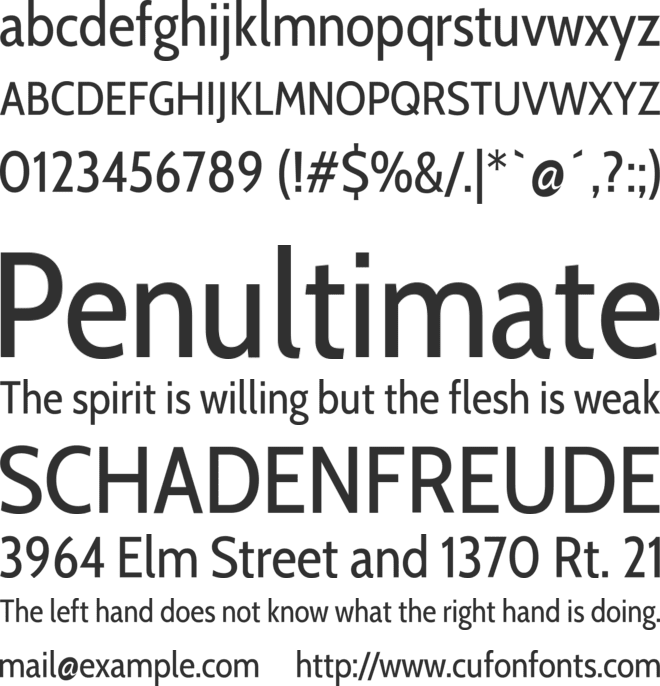 Cabin Condensed font preview